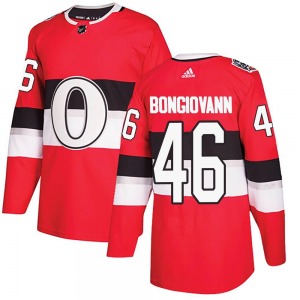 Wyatt Bongiovanni Ottawa Senators Adidas Authentic Red 2017 100 Classic Jersey