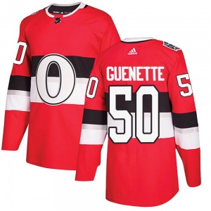 Maxence Guenette Ottawa Senators Adidas Authentic Red 2017 100 Classic Jersey