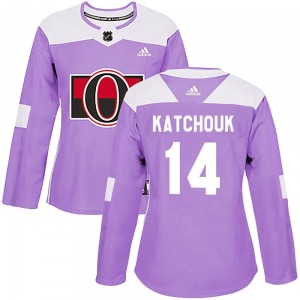 Women's Boris Katchouk Ottawa Senators Adidas Authentic Purple Fights Cancer Practice Jersey