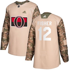 Youth Mike Fisher Ottawa Senators Adidas Authentic Camo Veterans Day Practice Jersey