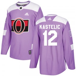 Youth Mark Kastelic Ottawa Senators Adidas Authentic Purple Fights Cancer Practice Jersey