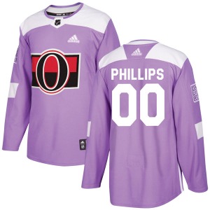 Youth Chris Phillips Ottawa Senators Adidas Authentic Purple Fights Cancer Practice Jersey