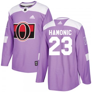 Travis Hamonic Ottawa Senators Adidas Authentic Purple Fights Cancer Practice Jersey