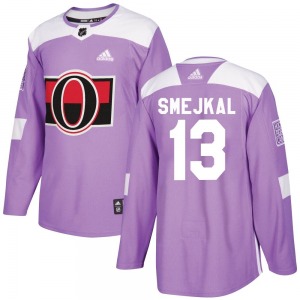 Jiri Smejkal Ottawa Senators Adidas Authentic Purple Fights Cancer Practice Jersey