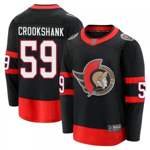 Angus Crookshank Ottawa Senators Fanatics Branded Premier Black Breakaway 2020/21 Home Jersey