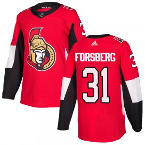 Youth Anton Forsberg Ottawa Senators Adidas Authentic Red Home Jersey