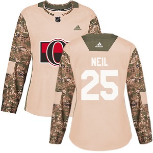 Women's Chris Neil Ottawa Senators Adidas Authentic Camo Veterans Day Practice Jersey