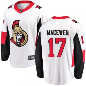 Youth Zack MacEwen Ottawa Senators Fanatics Branded Breakaway White Away Jersey