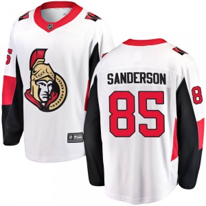 Youth Jake Sanderson Ottawa Senators Fanatics Branded Breakaway White Away Jersey