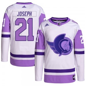 Mathieu Joseph Ottawa Senators Adidas Authentic White/Purple Hockey Fights Cancer Primegreen Jersey