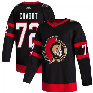 Youth Thomas Chabot Ottawa Senators Adidas Authentic Black 2020/21 Home Jersey