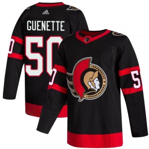 Youth Maxence Guenette Ottawa Senators Adidas Authentic Black 2020/21 Home Jersey