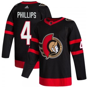 Youth Chris Phillips Ottawa Senators Adidas Authentic Black 2020/21 Home Jersey