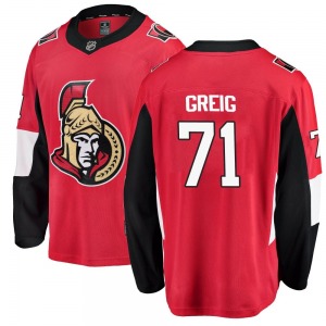 Ridly Greig Ottawa Senators Fanatics Branded Breakaway Red Home Jersey