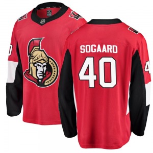 Mads Sogaard Ottawa Senators Fanatics Branded Breakaway Red Home Jersey