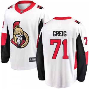 Ridly Greig Ottawa Senators Fanatics Branded Breakaway White Away Jersey