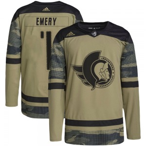 Ray Emery Ottawa Senators Adidas Authentic Camo Military Appreciation Practice Jersey