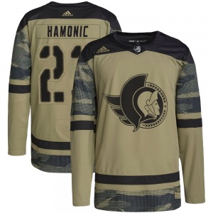 Travis Hamonic Ottawa Senators Adidas Authentic Camo Military Appreciation Practice Jersey