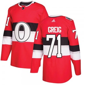 Youth Ridly Greig Ottawa Senators Adidas Authentic Red 2017 100 Classic Jersey