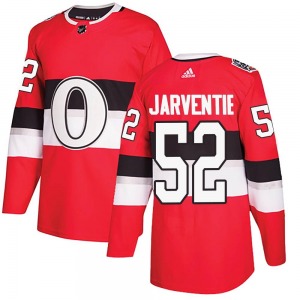 Youth Roby Jarventie Ottawa Senators Adidas Authentic Red 2017 100 Classic Jersey