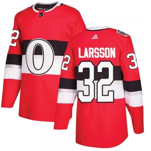 Youth Jacob Larsson Ottawa Senators Adidas Authentic Red 2017 100 Classic Jersey