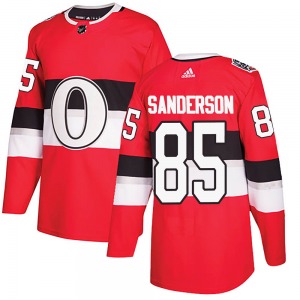 Youth Jake Sanderson Ottawa Senators Adidas Authentic Red 2017 100 Classic Jersey