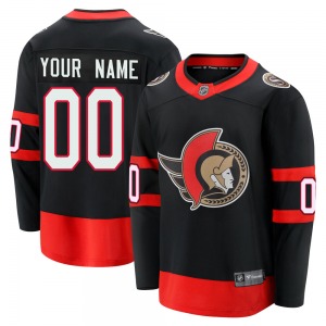 Youth Custom Ottawa Senators Fanatics Branded Premier Black Custom Breakaway 2020/21 Home Jersey