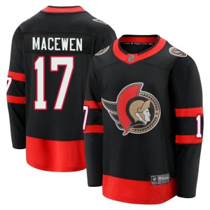 Youth Zack MacEwen Ottawa Senators Fanatics Branded Premier Black Breakaway 2020/21 Home Jersey