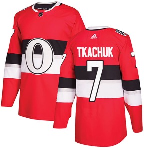 Brady Tkachuk Ottawa Senators Adidas Authentic Red 2017 100 Classic Jersey