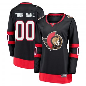 Women's Custom Ottawa Senators Fanatics Branded Premier Black Custom Breakaway 2020/21 Home Jersey