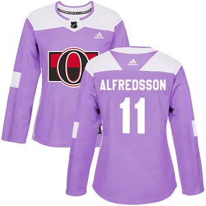 Women's Daniel Alfredsson Ottawa Senators Adidas Authentic Purple Fights Cancer Practice Jersey