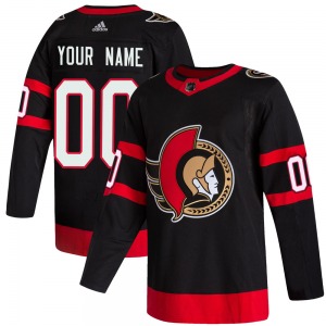 Youth Custom Ottawa Senators Adidas Authentic Black Custom 2020/21 Home Jersey